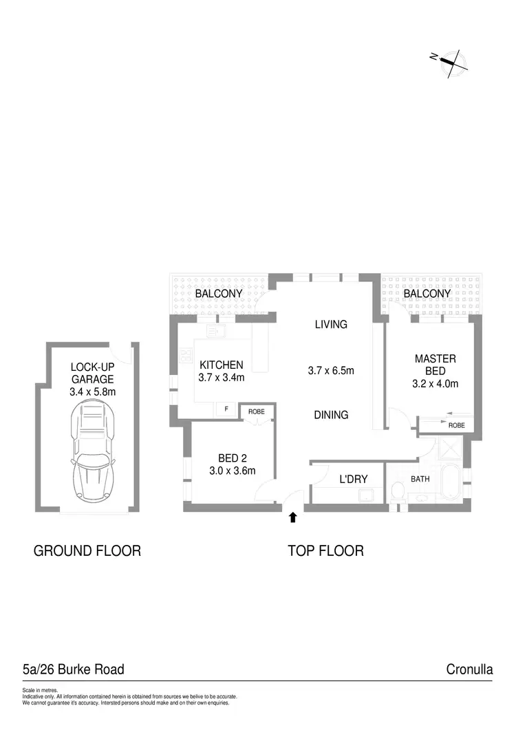 Floorplan of Homely apartment listing, 5/26a Burke Road, Cronulla NSW 2230