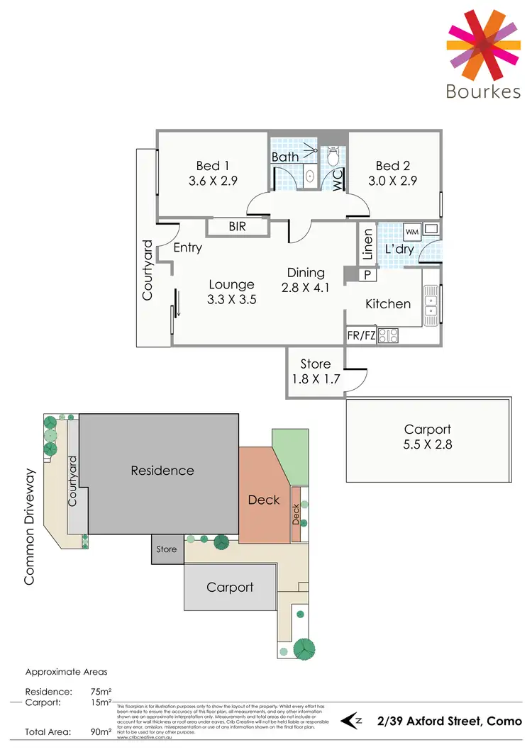 Floorplan of Homely villa listing, 2/39 Axford Street, Como WA 6152