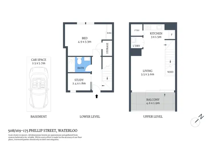 Floorplan of Homely apartment listing, 508/169-175 Phillip Street, Waterloo NSW 2017