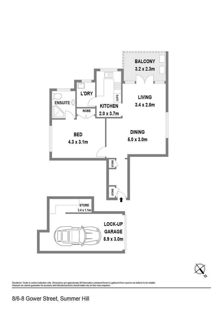 Floorplan of Homely apartment listing, 8/6-8 Gower Street, Summer Hill NSW 2130