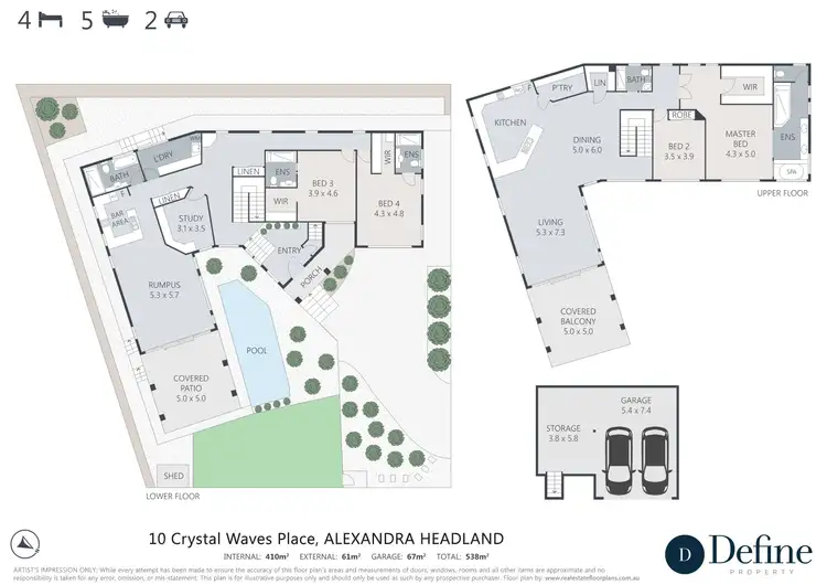 Floorplan of Homely house listing, 10 Crystal Waves Place, Alexandra Headland QLD 4572