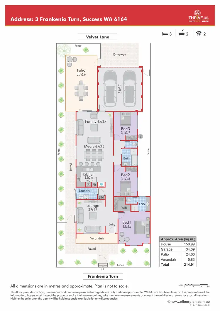 Floorplan of Homely house listing, 3 Frankenia Turn, Success WA 6164