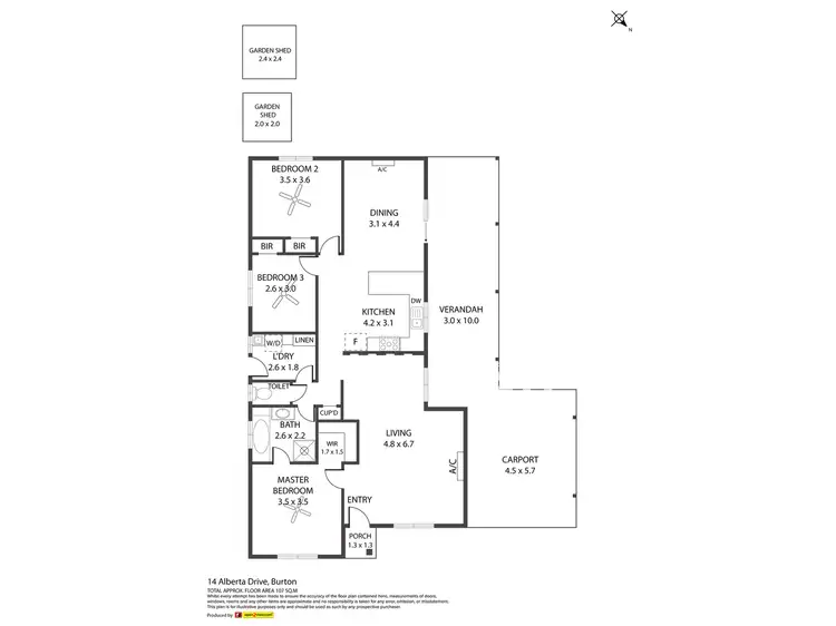 Floorplan of Homely house listing, 14 Alberta Drive, Burton SA 5110