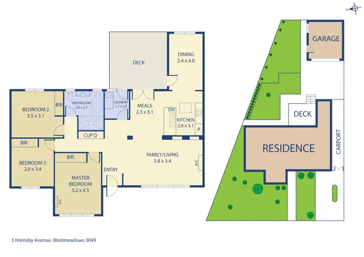 Floorplan of Homely house listing, 3 Hornsby Avenue, Westmeadows VIC 3049