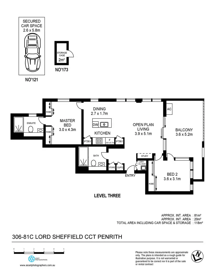 Floorplan of Homely apartment listing, 306/81C Lord Sheffield Circuit, Penrith NSW 2750