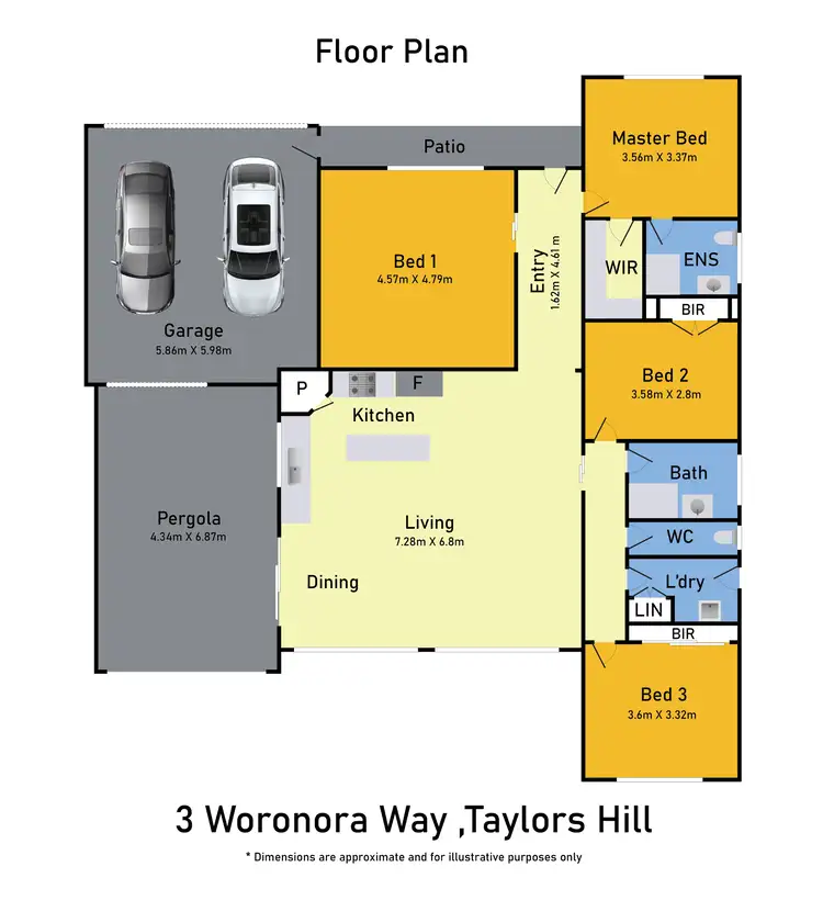 Floorplan of Homely house listing, 3 Woronora Way, Taylors Hill VIC 3037
