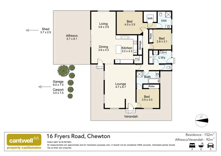 Floorplan of Homely house listing, 16 Fryers Road, Chewton VIC 3451