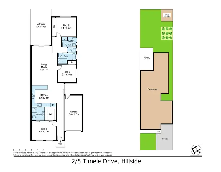 Floorplan of Homely unit listing, 2/5 Timele Drive, Hillside VIC 3037