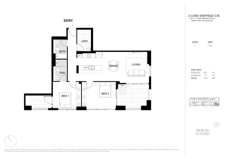 Floorplan of Homely apartment listing, 121/2A Lord Sheffield Circuit, Penrith NSW 2750