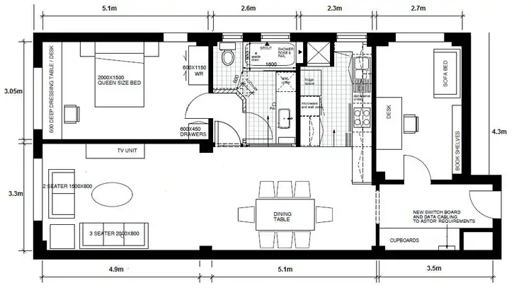 Floorplan of Homely apartment listing, 1104/123-125 Macquarie Street, Sydney NSW 2000