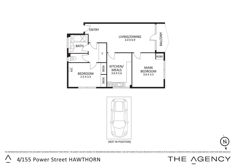 Floorplan of Homely apartment listing, 4/155 Power Street, Hawthorn VIC 3122