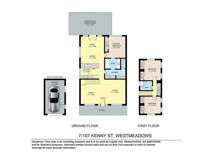 Floorplan of Homely townhouse listing, 7/107 Kenny Street, Westmeadows VIC 3049