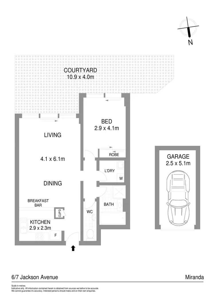 Floorplan of Homely unit listing, 6/7-15 Jackson Avenue, Miranda NSW 2228