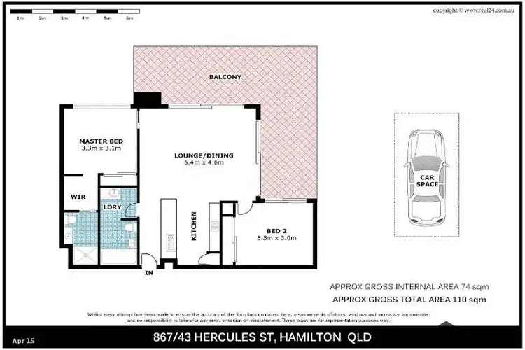 Floorplan of Homely unit listing, 867/43 Hercules Street, Hamilton QLD 4007