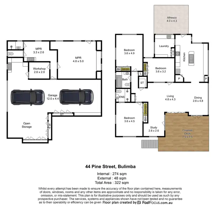 Floorplan of Homely house listing, 44 Pine Street, Bulimba QLD 4171