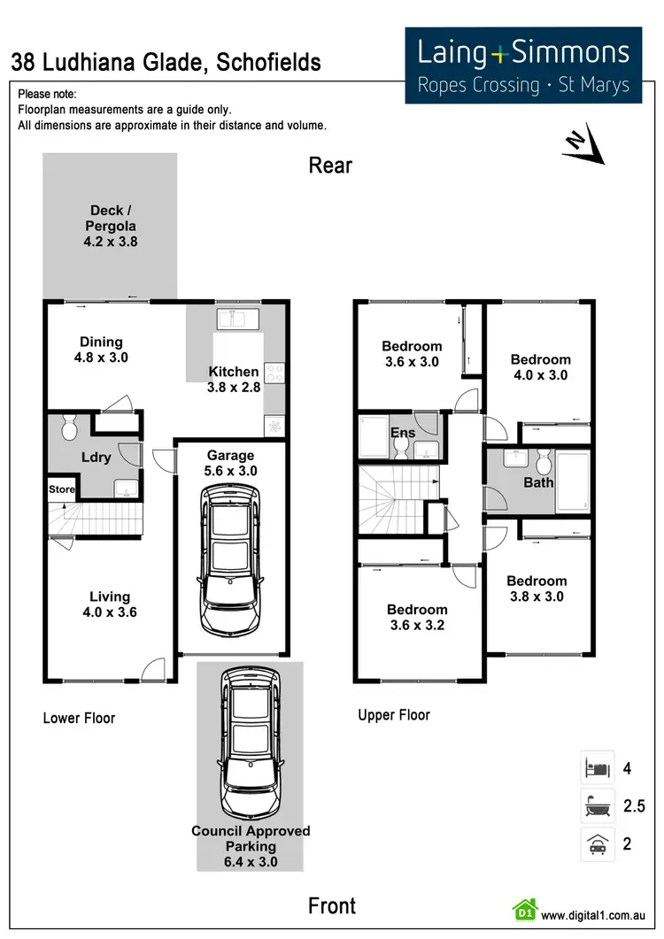 Floorplan of Homely townhouse listing, 38 Ludhiana Glade, Schofields NSW 2762