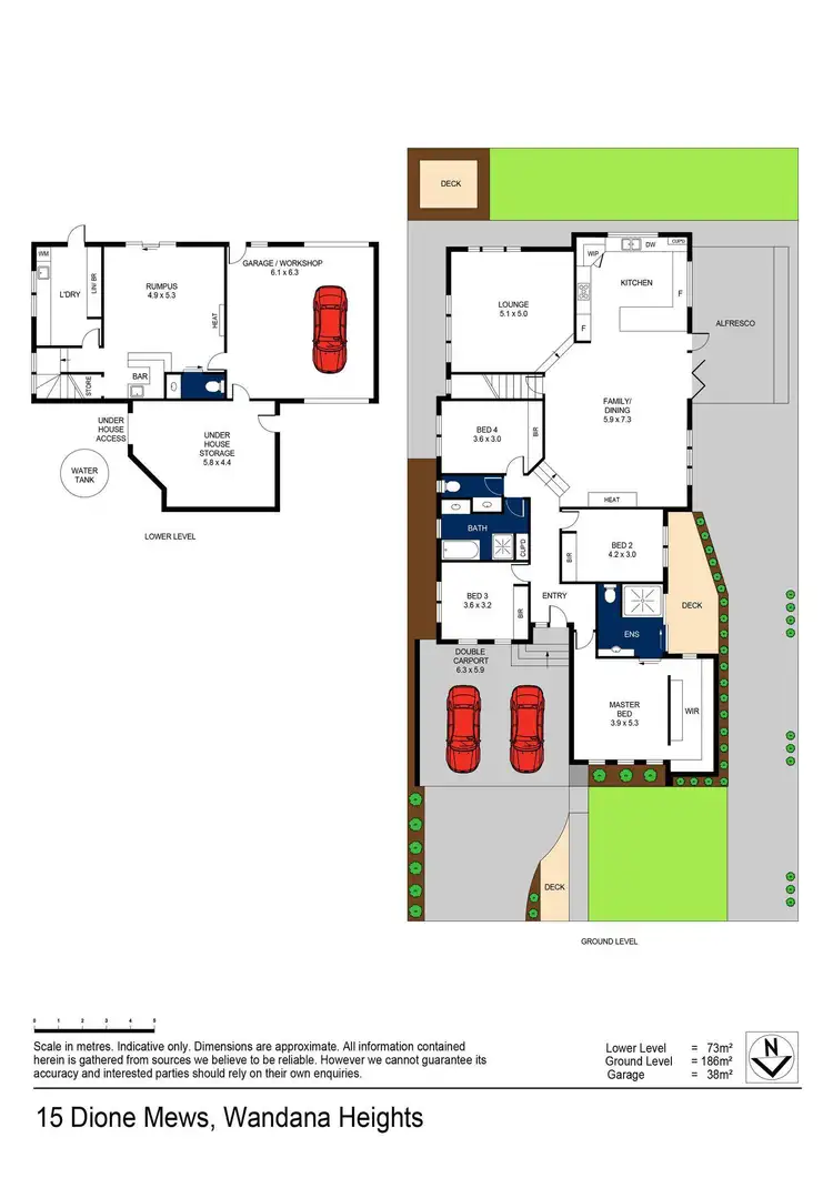 Floorplan of Homely house listing, 15 Dione Mews, Wandana Heights VIC 3216