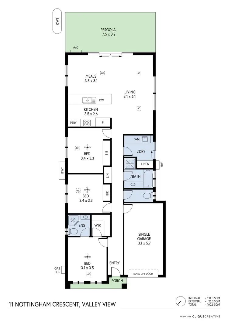 Floorplan of Homely house listing, 11 Nottingham Crescent, Valley View SA 5093