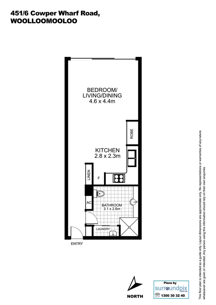 Floorplan of Homely unit listing, 451/6 Cowper Wharf Roadway, Woolloomooloo NSW 2011