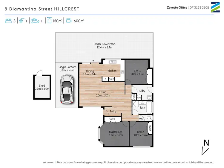 Floorplan of Homely house listing, 8 Diamantina Street, Hillcrest QLD 4118