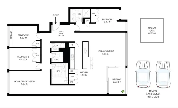 Floorplan of Homely apartment listing, 701/150 Walker Street, North Sydney NSW 2060