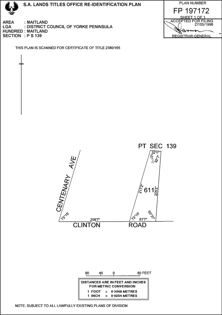 Floorplan of Homely land listing, 3 Clinton Road, Maitland SA 5573