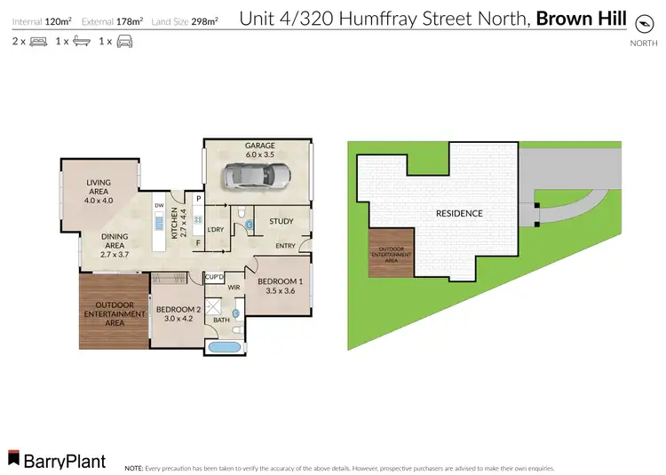 Floorplan of Homely unit listing, 4/320 Humffray Street North, Brown Hill VIC 3350