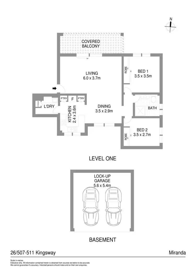 Floorplan of Homely unit listing, 26/507-511 Kingsway, Miranda NSW 2228