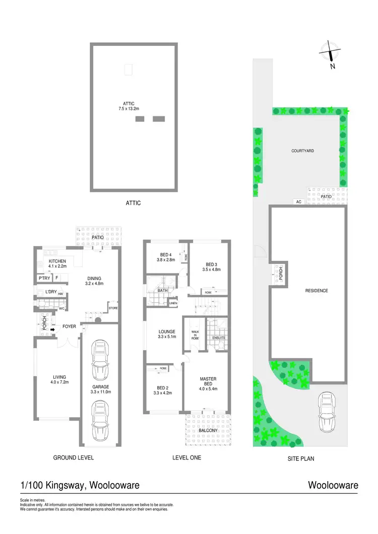 Floorplan of Homely semi-detached listing, 1/100 Kingsway, Woolooware NSW 2230