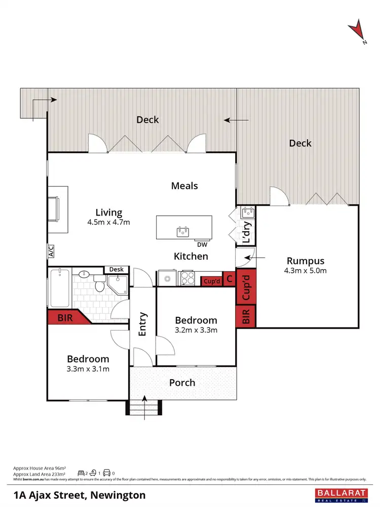 Floorplan of Homely house listing, 1A Ajax Street, Newington VIC 3350