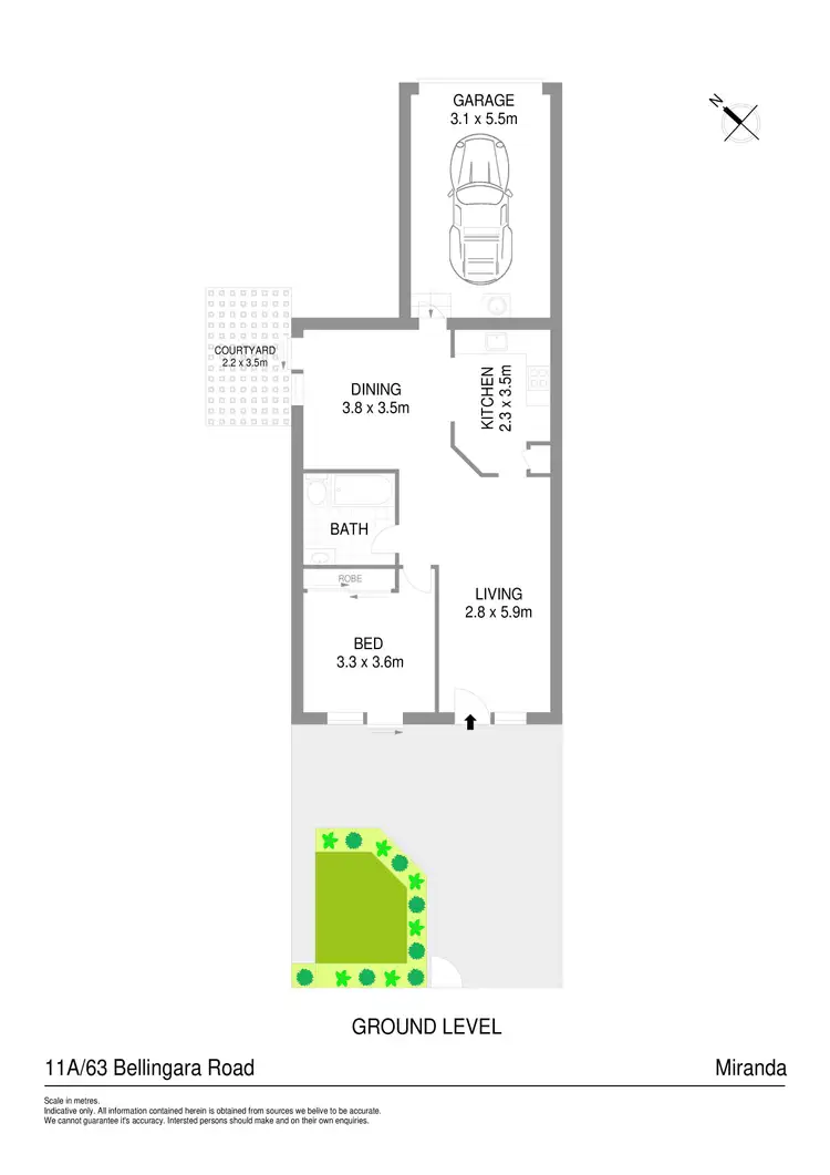 Floorplan of Homely apartment listing, 11A/63 Bellingara Road, Miranda NSW 2228