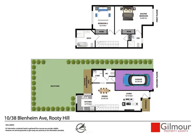 Floorplan of Homely townhouse listing, 10/38 Blenheim Avenue, Rooty Hill NSW 2766