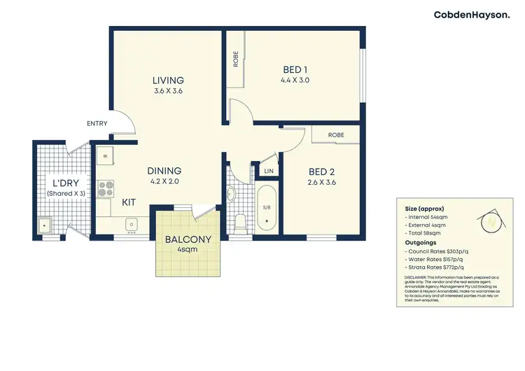 Floorplan of Homely apartment listing, 2/91B Balmain Road, Leichhardt NSW 2040