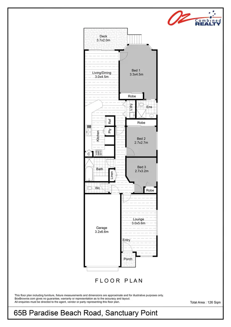 Floorplan of Homely semi-detached listing, 65B Paradise Beach Road, Sanctuary Point NSW 2540