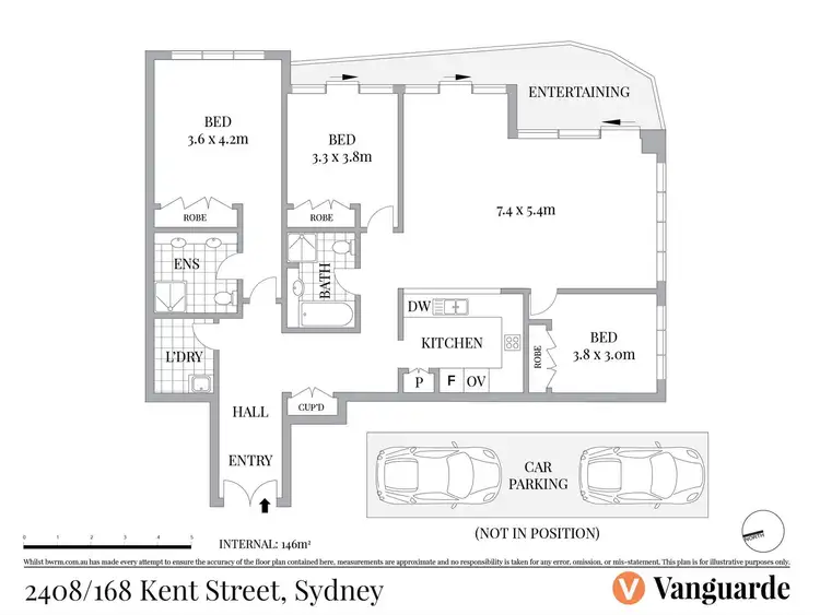 Floorplan of Homely apartment listing, 2408/168 Kent Street, Sydney NSW 2000