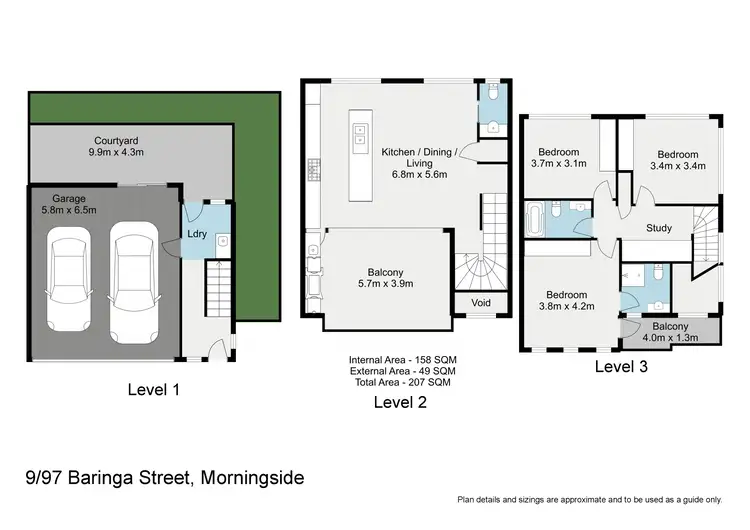 Floorplan of Homely townhouse listing, 9/97 Baringa Street, Morningside QLD 4170