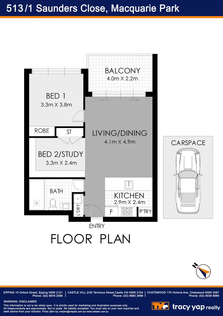 Floorplan of Homely apartment listing, 513/1 Saunders Close, Macquarie Park NSW 2113