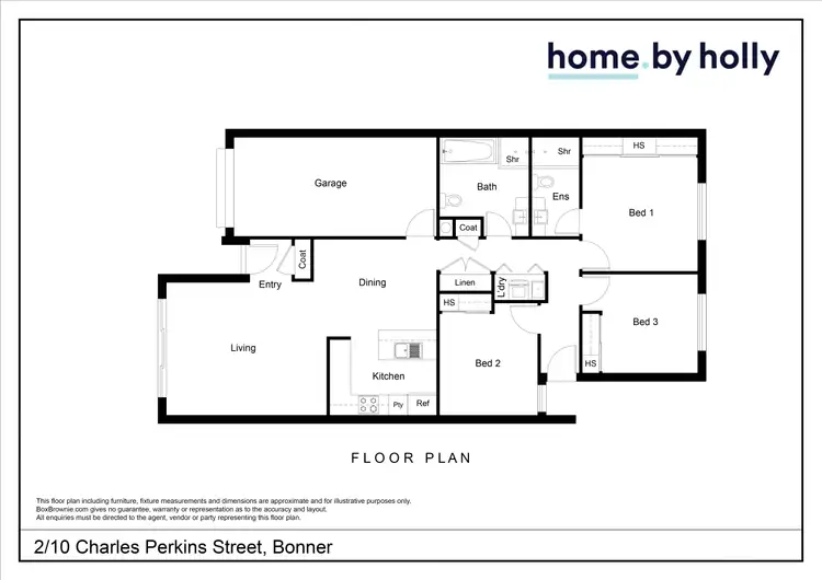 Floorplan of Homely townhouse listing, 2/10 Charles Perkins Circuit, Bonner ACT 2914