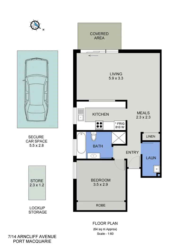 Floorplan of Homely unit listing, 7/14 Arncliffe Avenue, Port Macquarie NSW 2444