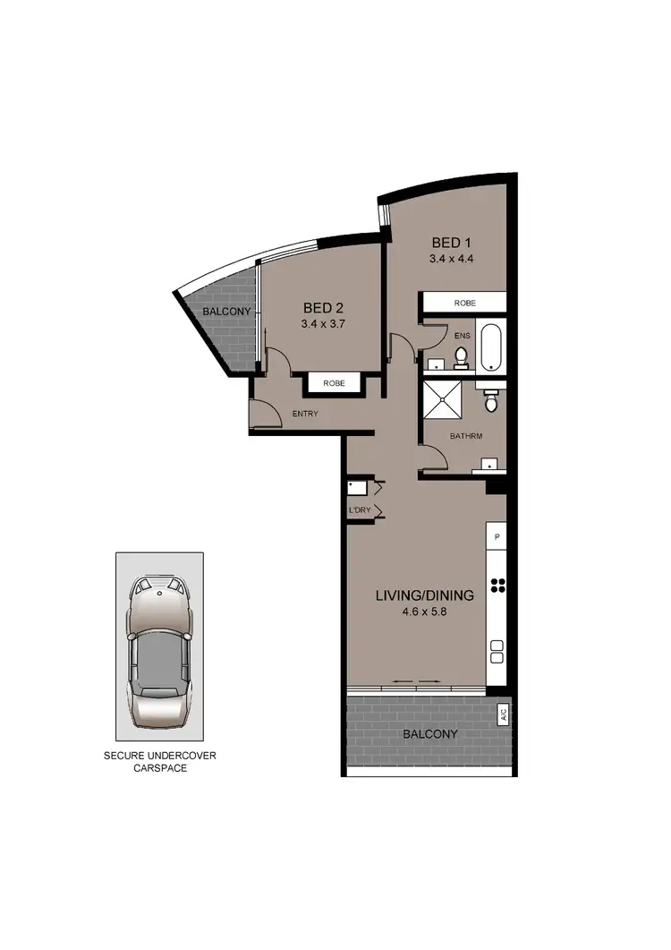 Floorplan of Homely apartment listing, 305/118 Old Canterbury Road (enter Via Mcgill St), Lewisham NSW 2049