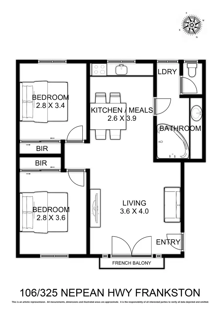 Floorplan of Homely apartment listing, 106/325 Nepean Highway, Frankston VIC 3199