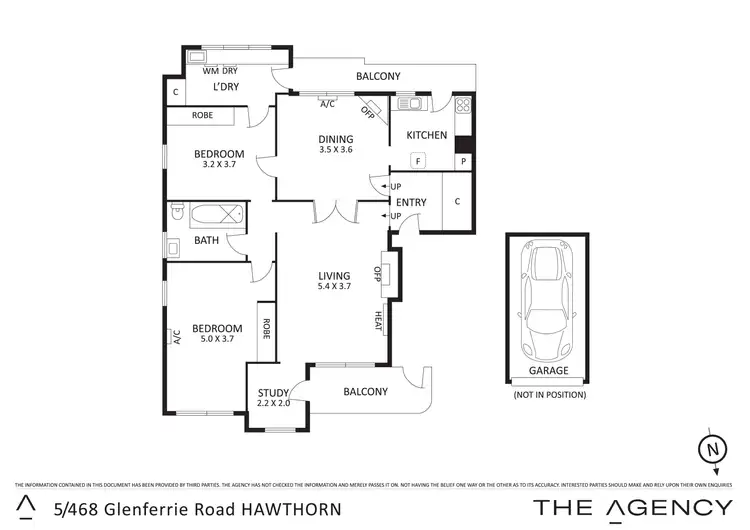 Floorplan of Homely unit listing, 5/468 Glenferrie Road, Hawthorn VIC 3122