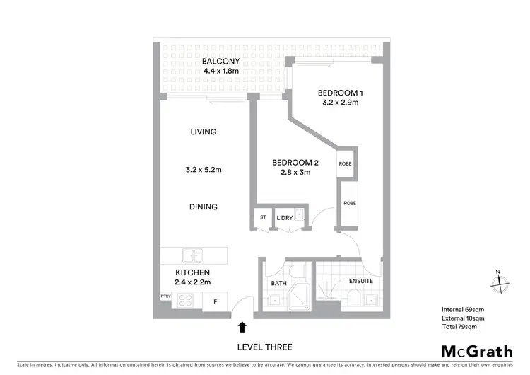 Floorplan of Homely apartment listing, 305/148A Albany Street, Point Frederick NSW 2250
