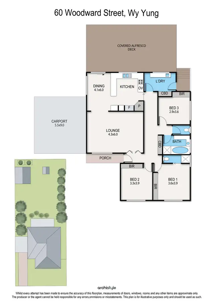 Floorplan of Homely house listing, 60 Woodward Street, Wy Yung VIC 3875
