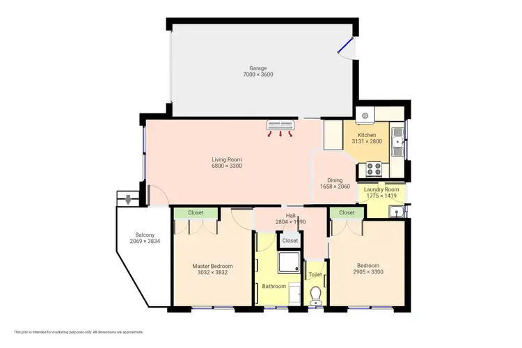 Floorplan of Homely unit listing, 1/8 Ives Street, Pambula NSW 2549