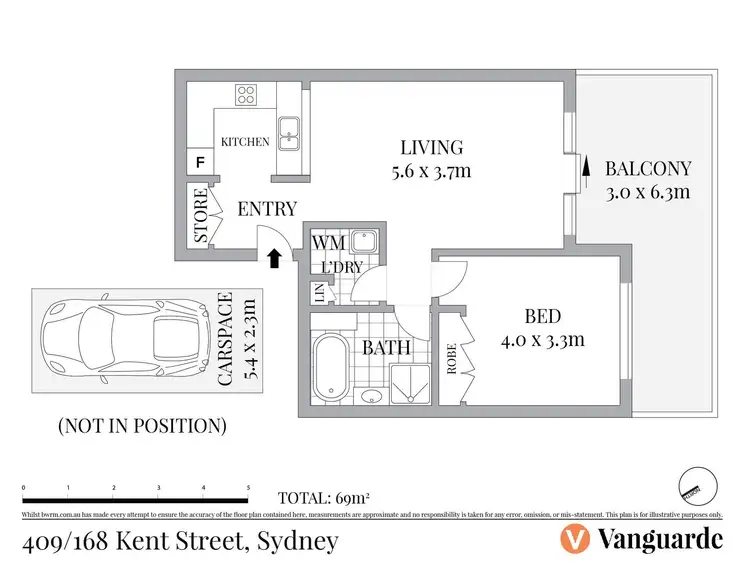Floorplan of Homely apartment listing, 409/168 Kent Street, Sydney NSW 2000
