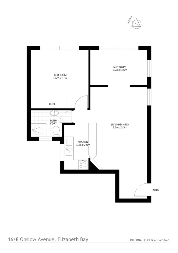 Floorplan of Homely apartment listing, 16/8 Onslow Avenue, Elizabeth Bay NSW 2011