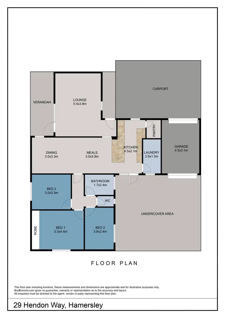 Floorplan of Homely house listing, 29 Hendon Way, Hamersley WA 6022