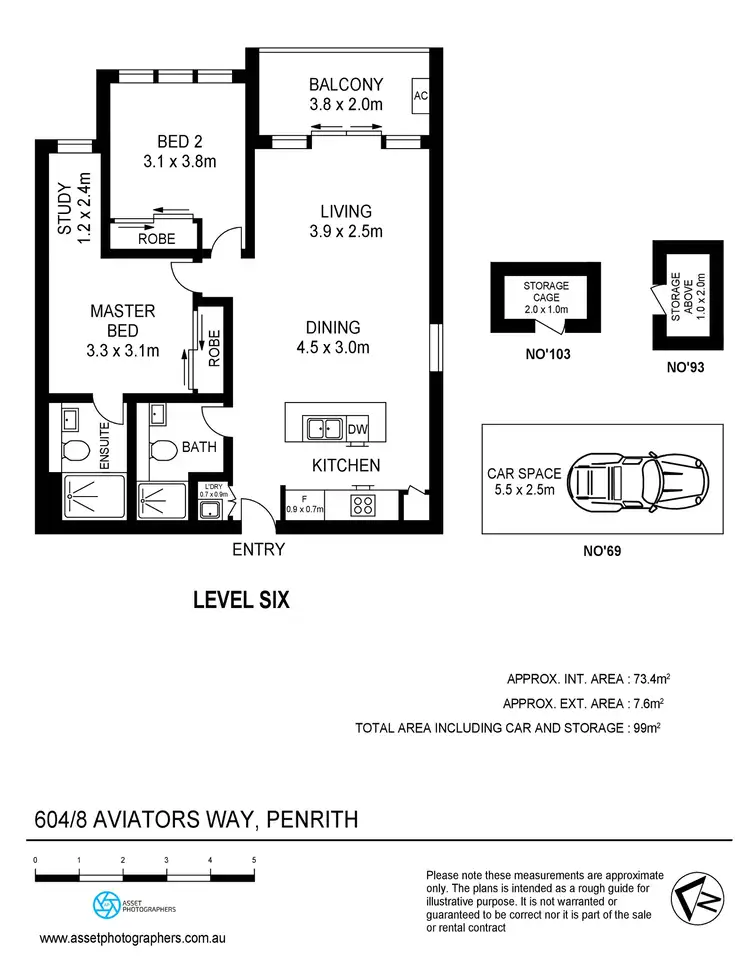 Floorplan of Homely apartment listing, 604/8 Aviators Way, Penrith NSW 2750
