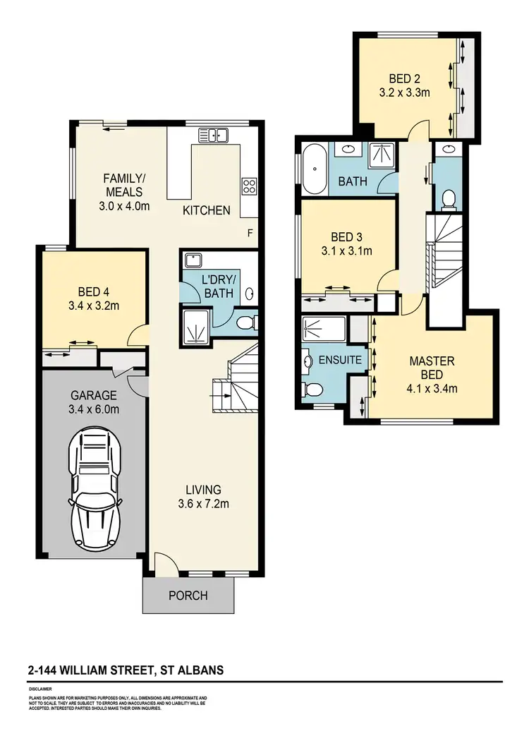 Floorplan of Homely townhouse listing, 2/144 William Street, St Albans VIC 3021